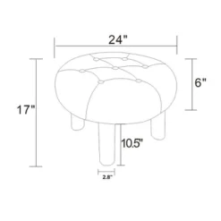 Kessler Round Tufted Faux Shearling Ottoman With Wood Legs Cream - Threshold™ Designed With Studio McGee -Whalen Furniture GUEST d5175ee3 64a2 4381 b0d1 81881a4bdad9