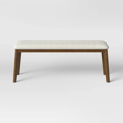 Astrid Mid-Century Dining Bench With Upholstered Seat Walnut - Threshold™ 4 Astrid Mid-Century Dining Bench With Upholstered Seat Walnut - Threshold™ - Image 2