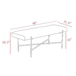 Clarkston Metal Base Upholstered Bench Cream Boucle - Threshold™ Designed With Studio McGee -Whalen Furniture GUEST dbbcf92e 8f81 4278 958b 913b6f960a25