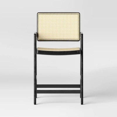 Wood Framed Woven Panel Counter Height Barstool - Threshold™ 4 Wood Framed Woven Panel Counter Height Barstool - Threshold™ - Image 2