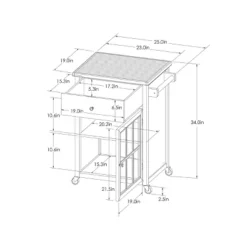 Windham Wood Top Kitchen Cart - Black - Threshold™ -Whalen Furniture GUEST dea9d574 4d43 47af 9b54 441db16c8996