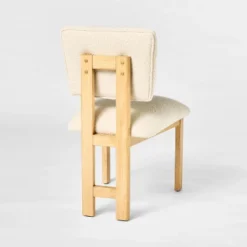 2pk Modern Upholstered Wood Dining Chair Cream - Threshold™ Designed With Studio McGee: Lacquered Rubberwood, Polyester Upholstery -Whalen Furniture GUEST dfc092f4 43e3 45cd 8b1a eba11b696aa9
