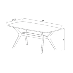72" Emmond Mid-Century Modern Dining Table White/Brown - Threshold™ -Whalen Furniture GUEST e05b55be de65 49d9 89fd a74263628b9a