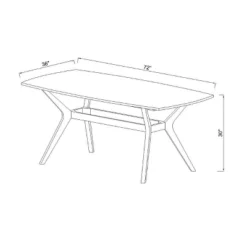 72" Emmond Mid-Century Modern Dining Table White/Brown - Threshold™ -Whalen Furniture GUEST e1424134 0b89 41ec b44c 758c24e09edc