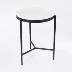 Pleasant Grove Round Marble End Table White - Threshold™ Designed With Studio McGee -Whalen Furniture GUEST e3e10705 2a8c 4a94 b227 413f936ea152