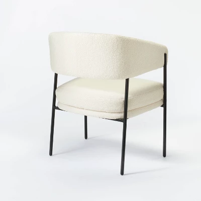 Rosemead Metal Frame And Rounded Back Faux Sherling Accent Chair Cream - Threshold™ Designed With Studio McGee 3 Rosemead Metal Frame And Rounded Back Faux Sherling Accent Chair Cream - Threshold™ Designed With Studio McGee