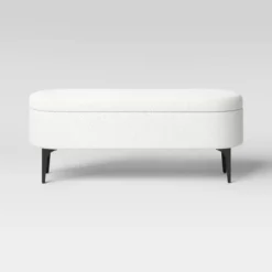 Storage Bench With Metal Legs Cream Boucle - Threshold™ -Whalen Furniture GUEST e96846a9 5aa1 48ed a594 86cda8c86f49