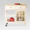 Windham Wood Top Kitchen Island Off-White - Threshold™: Pine & Rubberwood Frame, Storage Cart With Casters