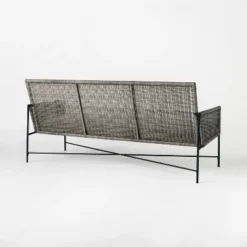 Wicker & Metal X Frame Patio Sofa - Gray - Threshold™ Designed With Studio McGee -Whalen Furniture GUEST e9727c5c 7d57 4fb3 b845 7b850243113b