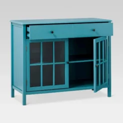 Windham 2 Door Accent Buffet, Cabinet With Shelves - Teal - Threshold™ -Whalen Furniture GUEST ea1ecafb 9cbb 4de8 877c 8072c4a40207