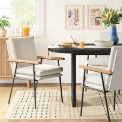 Catlett Oval Modern Wood Dining Table Black - Threshold™