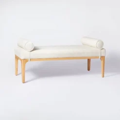Randolph Bench With Bolster Pillows Linen - Threshold™ Designed With Studio McGee -Whalen Furniture GUEST ebdd4b7b 6e57 423c 908a 14e05a7f5b15