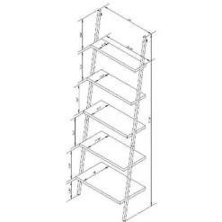 72" Loring 5 Shelf Leaning Bookshelf - Threshold™ -Whalen Furniture GUEST f0a703db 6249 4024 8139 6e1bf2368058