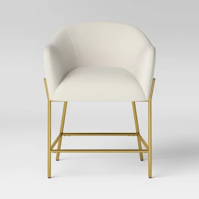 Gladden Barrel Counter Height Stool Cream Boucle/Brass - Opalhouse™ Designed With Jungalow™ 4 Gladden Barrel Counter Height Stool Cream Boucle/Brass - Opalhouse™ Designed With Jungalow™ - Image 2