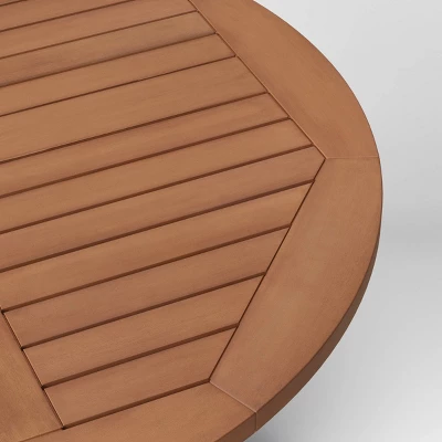 Morie Wood 4 Person Round Patio Dining Table - Threshold™ 4 Morie Wood 4 Person Round Patio Dining Table - Threshold™ - Image 2