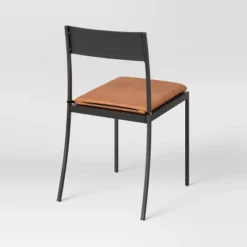Clion Metal Dining Chair Black/Caramel Faux Leather - Threshold™ -Whalen Furniture GUEST f458a01c d806 4965 abc0 b6fcfff52698