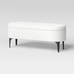 Storage Bench With Metal Legs Cream Boucle - Threshold™ -Whalen Furniture GUEST f60825b3 cc23 41ad b1f0 5a4ffb83d6b7