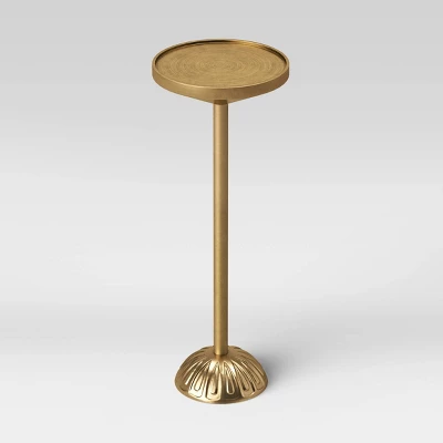 Catalana Round Figural Metal Drink Table Brass - Threshold™ 4 Catalana Round Figural Metal Drink Table Brass - Threshold™ - Image 2
