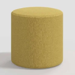 Round Thalia Ottoman In Textured Linen - Threshold™ -Whalen Furniture GUEST ff81f417 5ad8 4545 a9ab 177be8f69fcc