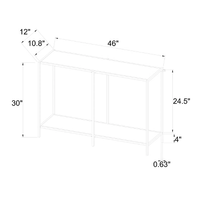 Faux Marble And Metal Console Table Gold - Threshold™: Sleek Two-Tiered, Rectangular Design, 30" High 6 Faux Marble And Metal Console Table Gold - Threshold™: Sleek Two-Tiered, Rectangular Design, 30" High - Image 4